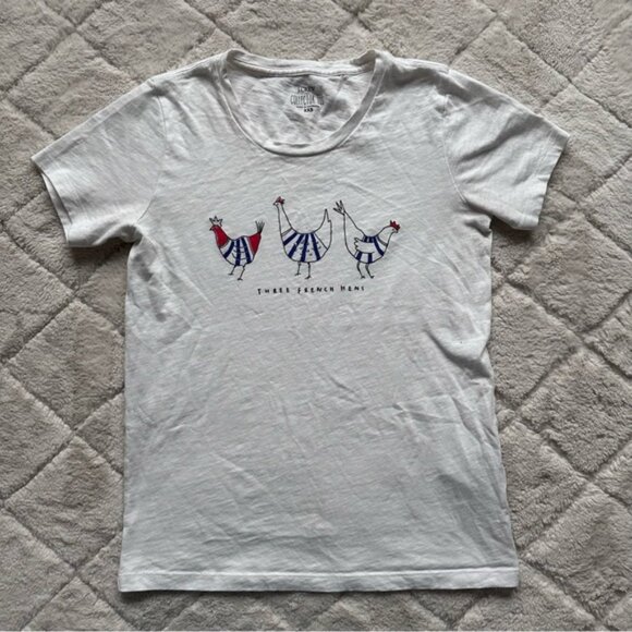 J. Crew | White Three French Hens Collector Tee Shirt | Size Extra Extra Small - Picture 4 of 11